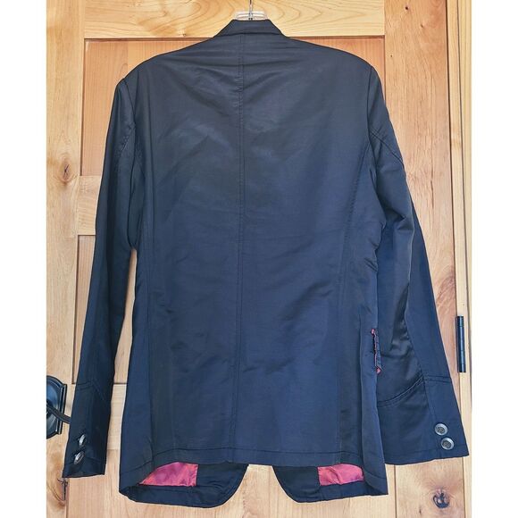 NEW Vassari Italy Black Tailored Jacket SMALL Sharp Preppy Downtown Fitted S - Picture 3 of 11
